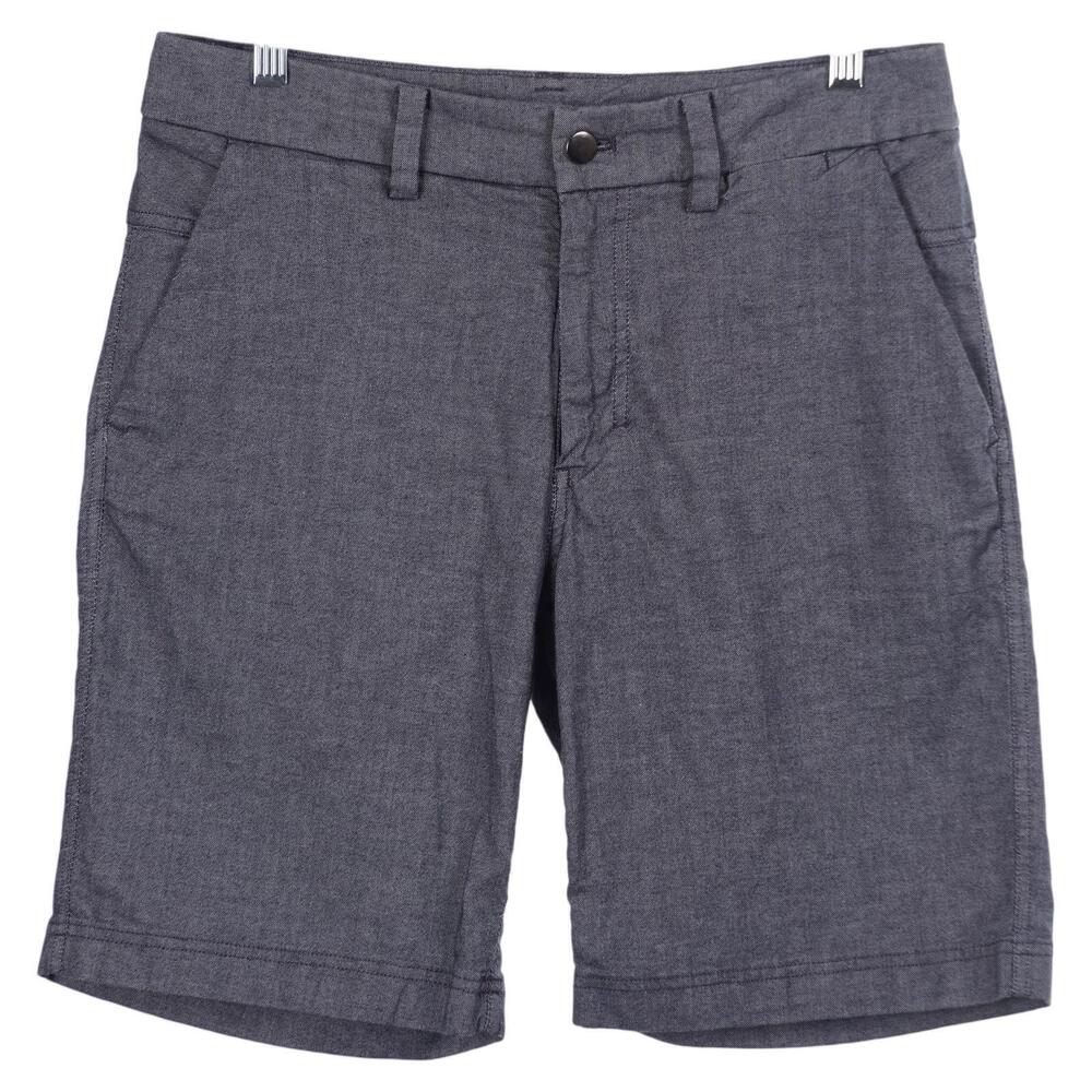 Lululemon Commission Shorts Men 30 Blue Qwick Oxford Cotton Blend 9" Inseam ABC